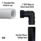 Female Threaded Pipe on Van Connection Adaptor | for Flat Out Sullage Hose