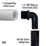Female Threaded Pipe on Van Connection Adaptor | for Flat Out Sullage Hose