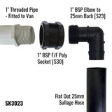 Male Threaded Pipe Attachments | for Flat Out Sullage Hose
