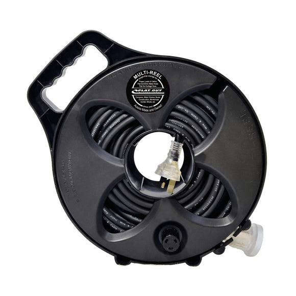 12m Premium Flat Out 15amp Extension Lead | with Compact Multi-Reel