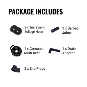 25mm Flat Out Sullage Hose: 6m on Compact Multi-Reel