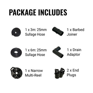 25mm Flat Out Sullage Hose: 9m on Narrow Multi-Reel