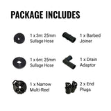 25mm Flat Out Sullage Hose: 9m on Narrow Multi-Reel
