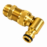 Flat Out US Thread Adaptor Brass Swivel Elbow | for 3/4 GHT/NPT RV Water Inlet