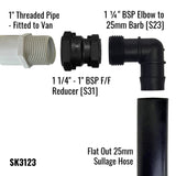 Male Threaded Pipe Attachments for Flat Out Sullage Hose