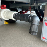 Adaptor for Flat Out Sullage Hose - Flexy Elbow | (Your van outlet has a raw pipe or horizontal barb)