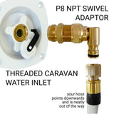 Thread Converter: 3/4 inch NPT male thread to 12mm snap on brass with swivel
