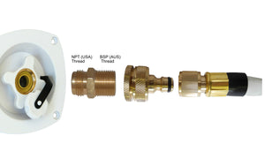 Thread Converter for American water inlet: 3/4 inch NPT to 3/4 BSP brass male to male
