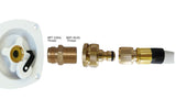 Thread Converter for American water inlet: 3/4 inch NPT to 3/4 BSP brass male to male